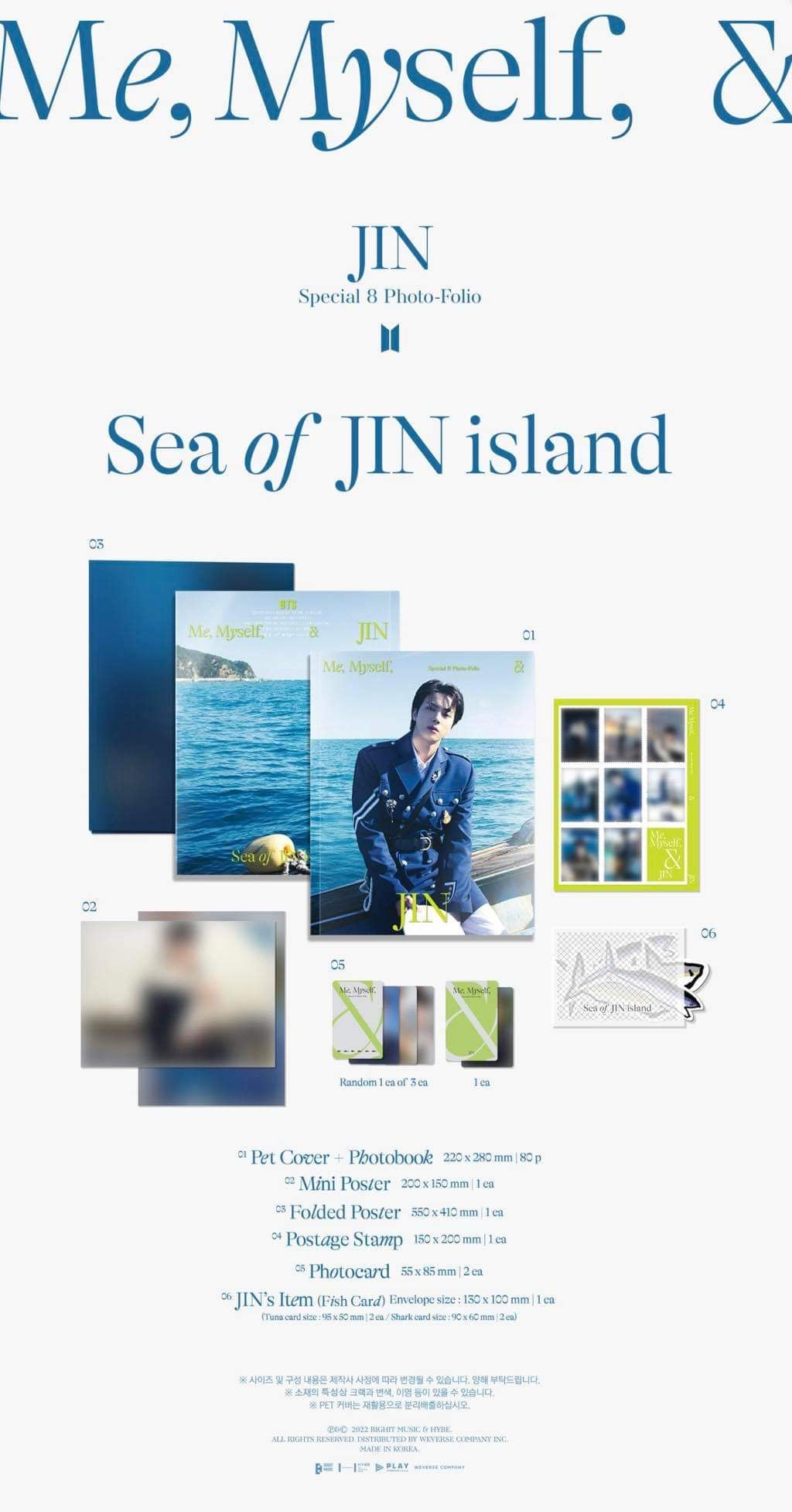 BTS JIN - Special 8 Photo-Folio Me, Myself, and Jin ‘Sea of JIN island’